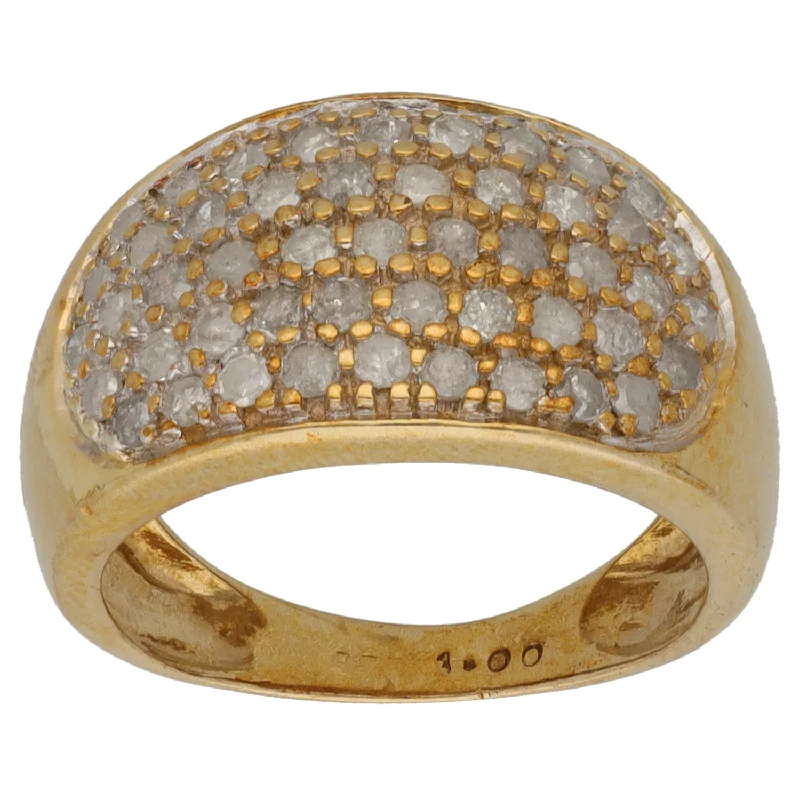 Flax thread rings-9ct Gold 0.98ct Diamond Dress/Cocktail Ring Size M