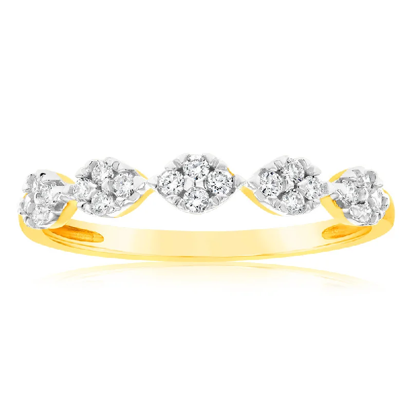 Thick band rings-9ct Yellow Gold 1/4 Carat Luminesce Lab Grown Diamond Dress Ring