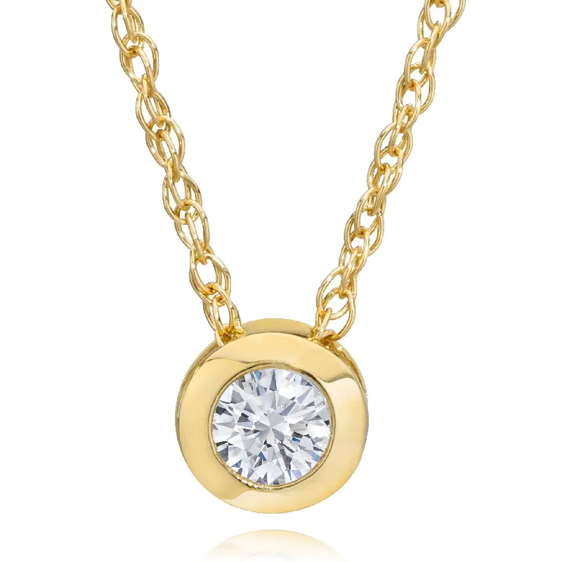 Brilliant pearl necklaces-1/4 ct Diamond Solitaire Pendant available in 14k White or Yellow Gold