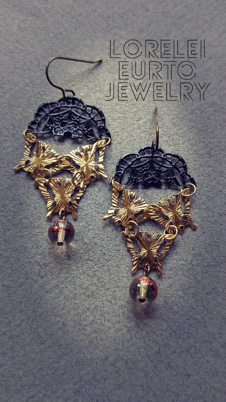 Bloom hoop earrings-Butterfly Chandeliers