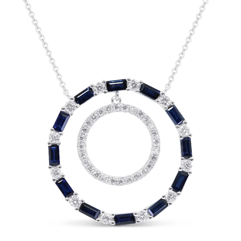 Ten-strand necklaces-0.8Ct Sapphire Necklace In 14K Yellow Gold