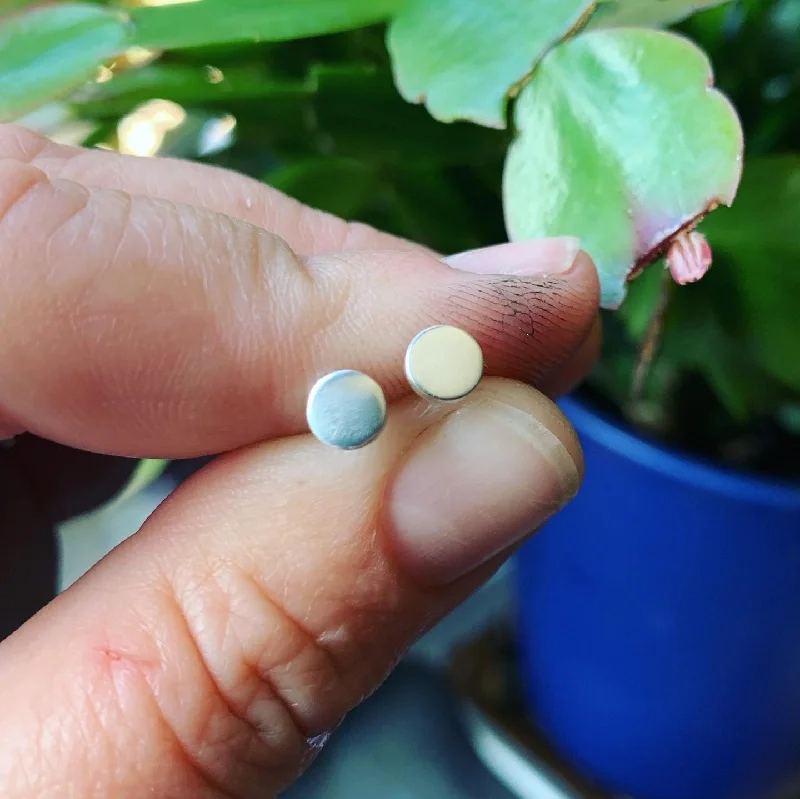 Dual-side earrings-Sterling Silver Dot Earrings