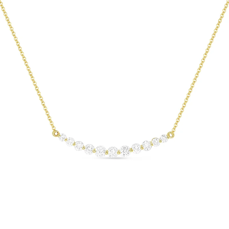 Fluid design necklaces-0.49Ct Diamond Necklace In 14K Yellow Gold