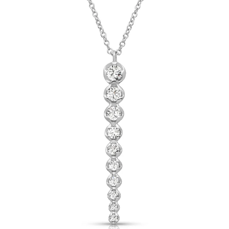 Worn medallion necklaces-Graduated 0.35 ctw Diamond Journey Necklace Pendant