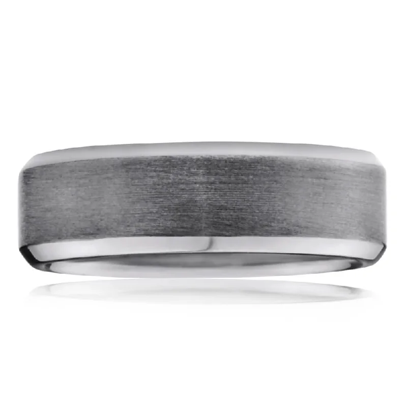 Quirky rings-Flawless Cut Titanium 7mm Ring