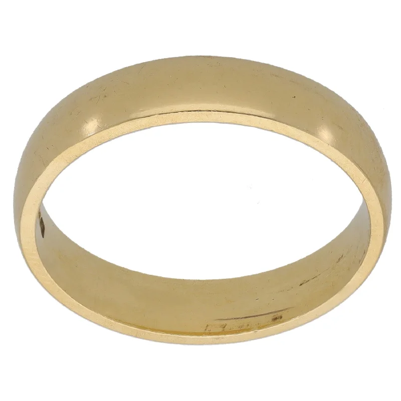 Tide inlay rings-18ct Gold Plain Wedding Ring Size K