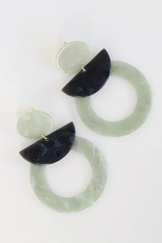 Slim wing earrings-FINAL SALE - Jamie Mint Acrylic Drop Earrings