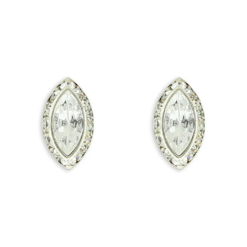 Bead strand earrings-Marquise Cut Crystal Stud Earrings