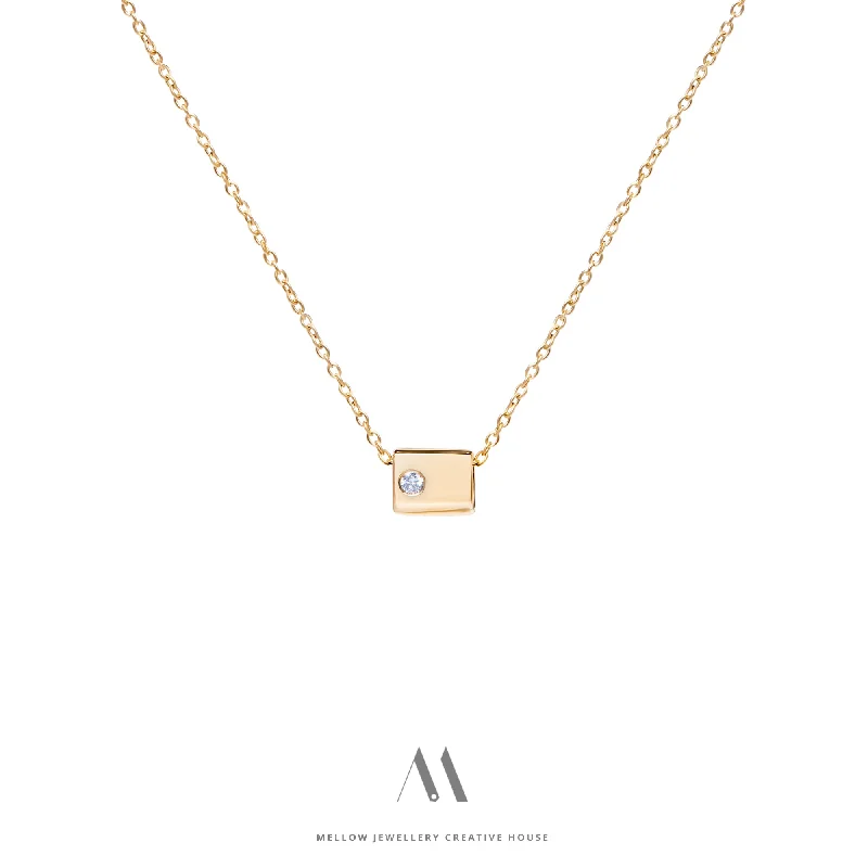 Stamped initial necklaces-14k solid gold necklace N4/AuD33