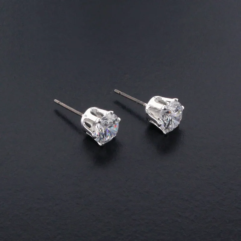 Lanka tile earrings-7mm CZ Stud Earrings