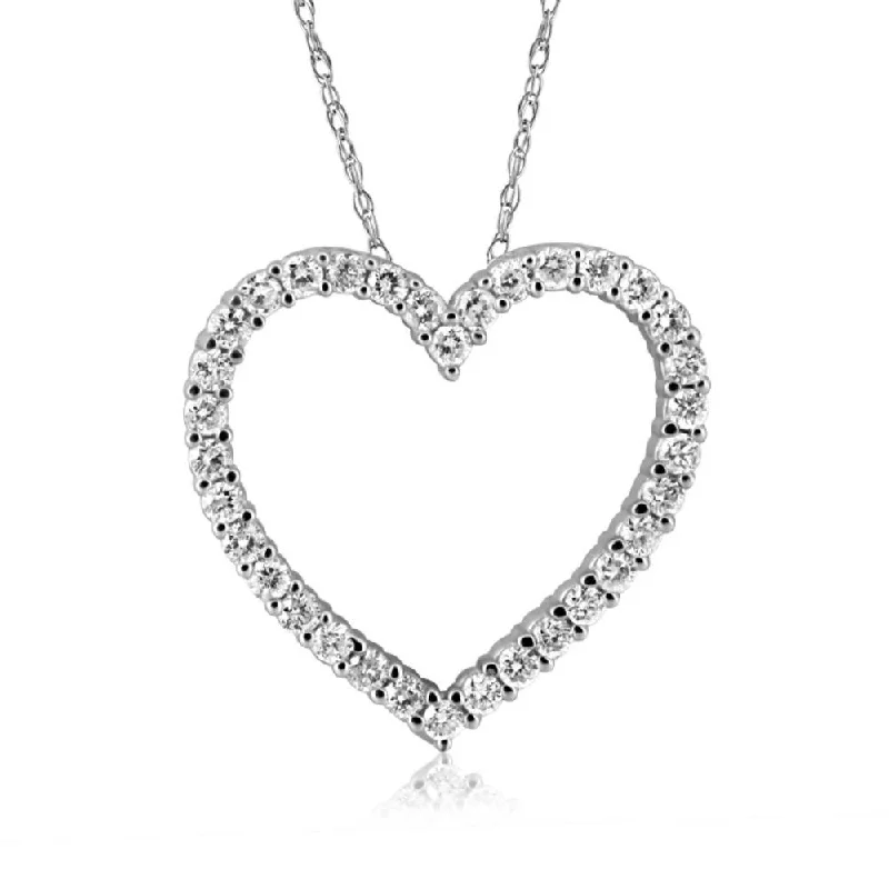 Cord fringe necklaces-1/2Ct Diamond Heart Pendant Women's Necklace in White, Yellow, or Rose Gold