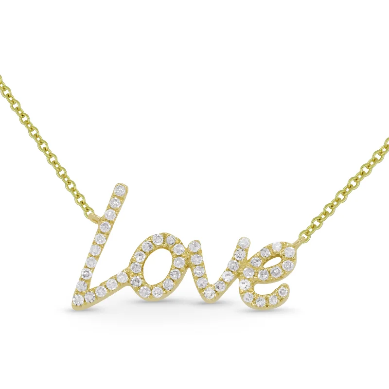 Raw woven necklaces-0.20Ct Diamond Necklace In 14K Yellow Gold