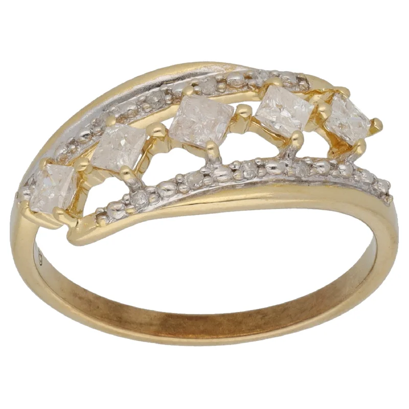 Dusk gothic rings-9ct Gold 0.29ct Diamond Dress/Cocktail Ring Size N