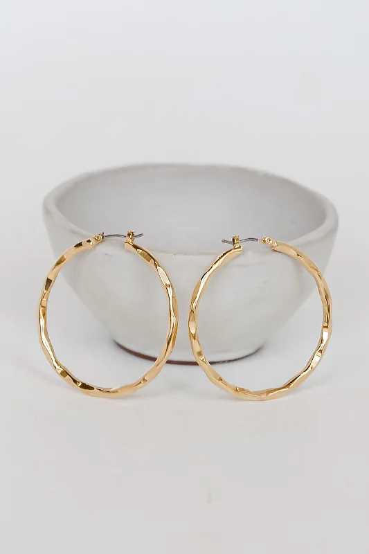 Cool clay earrings-Emmie Gold Hoop Earrings