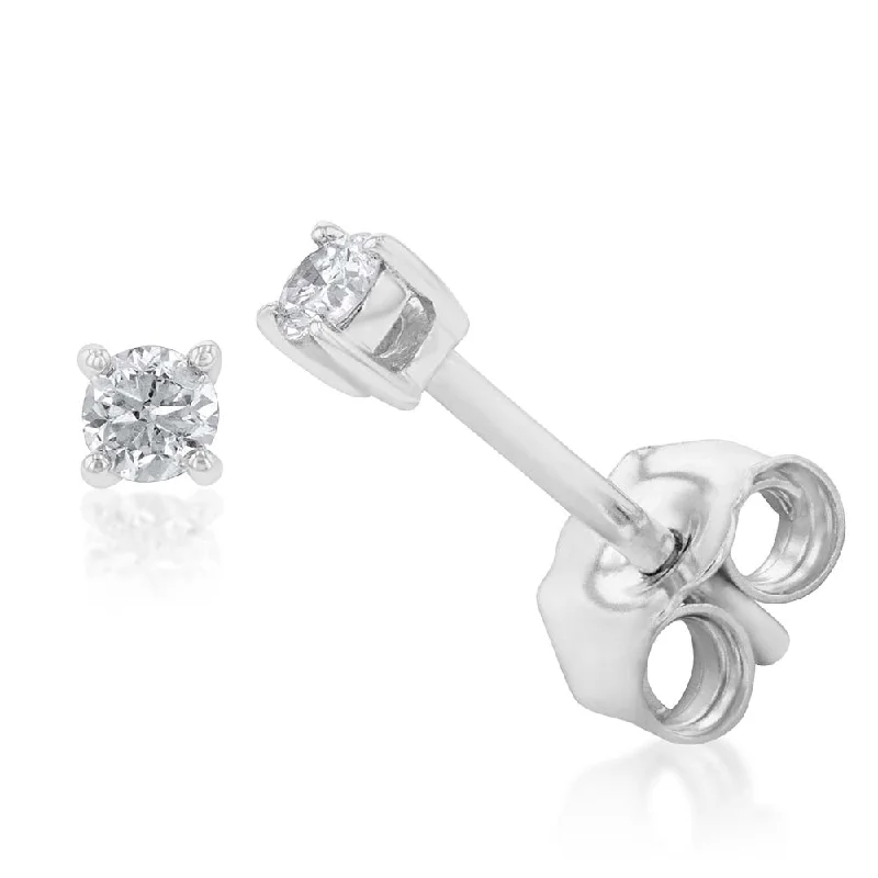 Fine thread rings-Luminesce Lab Grown 9ct White Gold Diamond Solitiaire Classic 10Pt Stud Earring