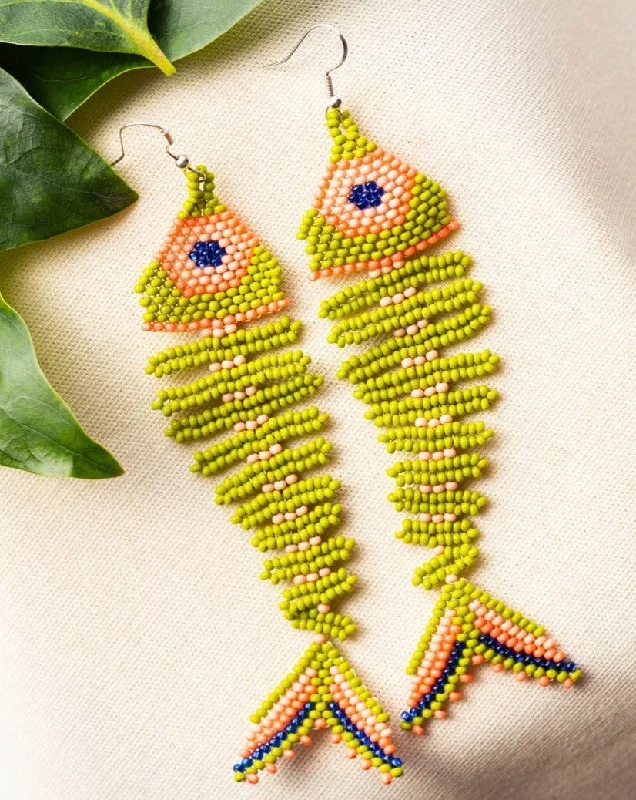 Multi-drop earrings-Funky Fossil