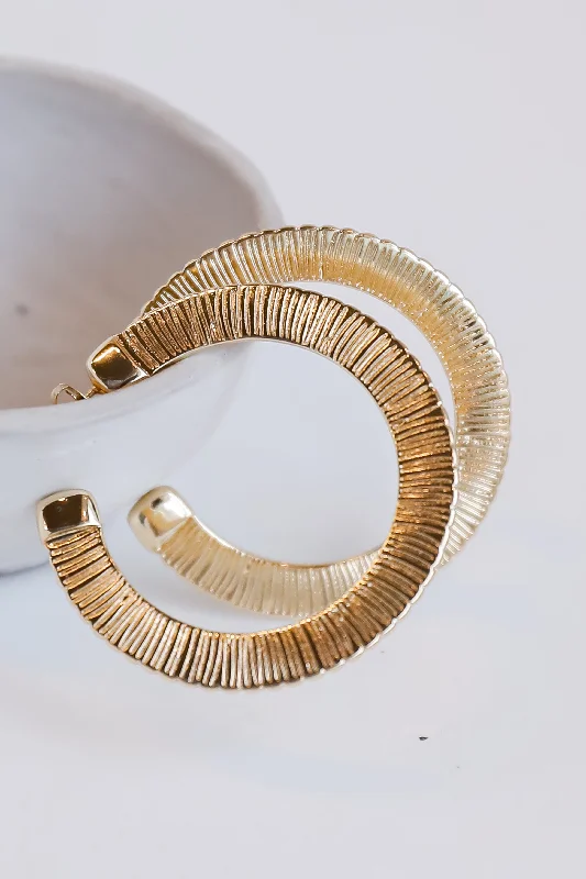 Smooth disc earrings-Phoebe Gold Hoop Earrings