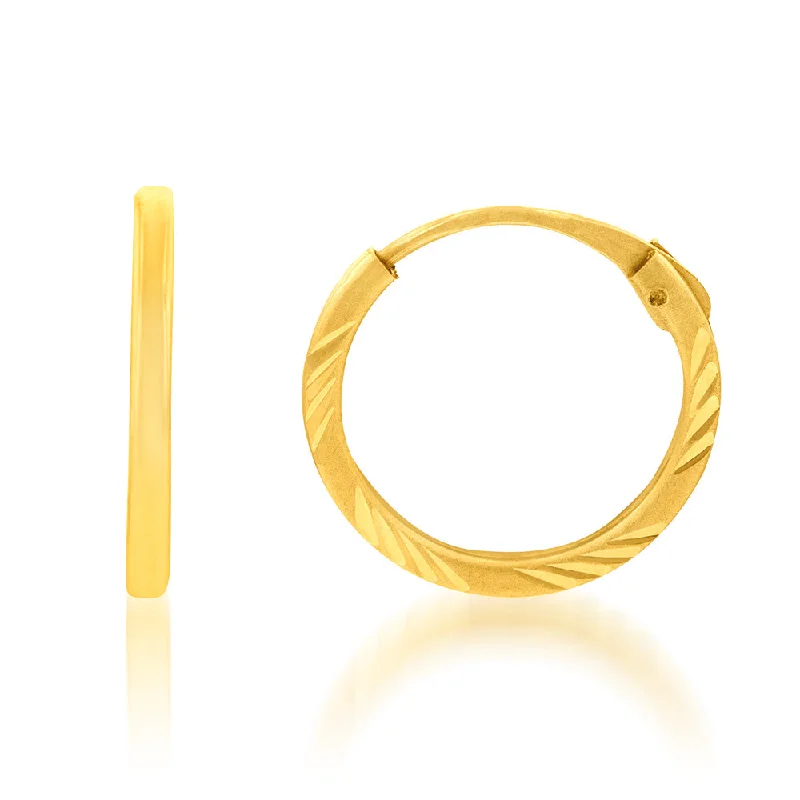 Moon theme rings-9ct Yellow Gold Fancy 10mm Sleeper Earring