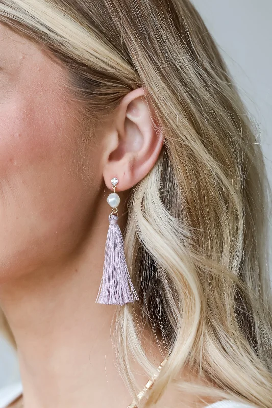 Flat badge earrings-FINAL SALE - Bianca Gold Tassel Earrings