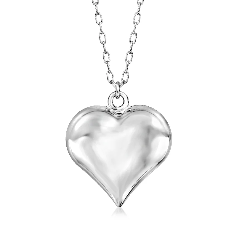 Birch wood necklaces-Ross-Simons Italian Sterling Silver Heart Pendant Necklace