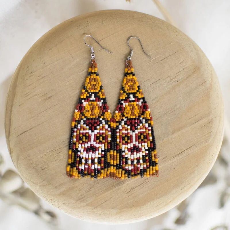 Cool wood earrings-Calaverita De Chocolate