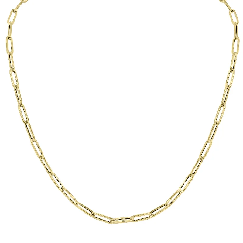 Broad link necklaces-10K Yellow Gold 4.2Mm Lite Paperclip Chain With Lobster Clasps - 18 Inch