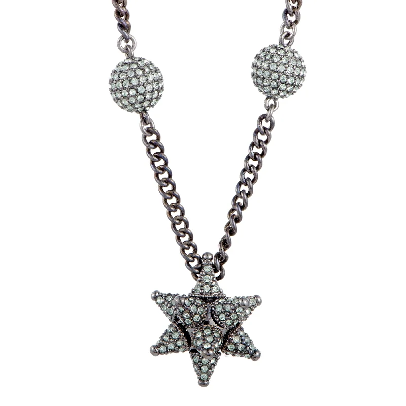 Thin filigree necklaces-Swarovski AS Kalix Crystal Ruthenium-Plated Pendant Necklace