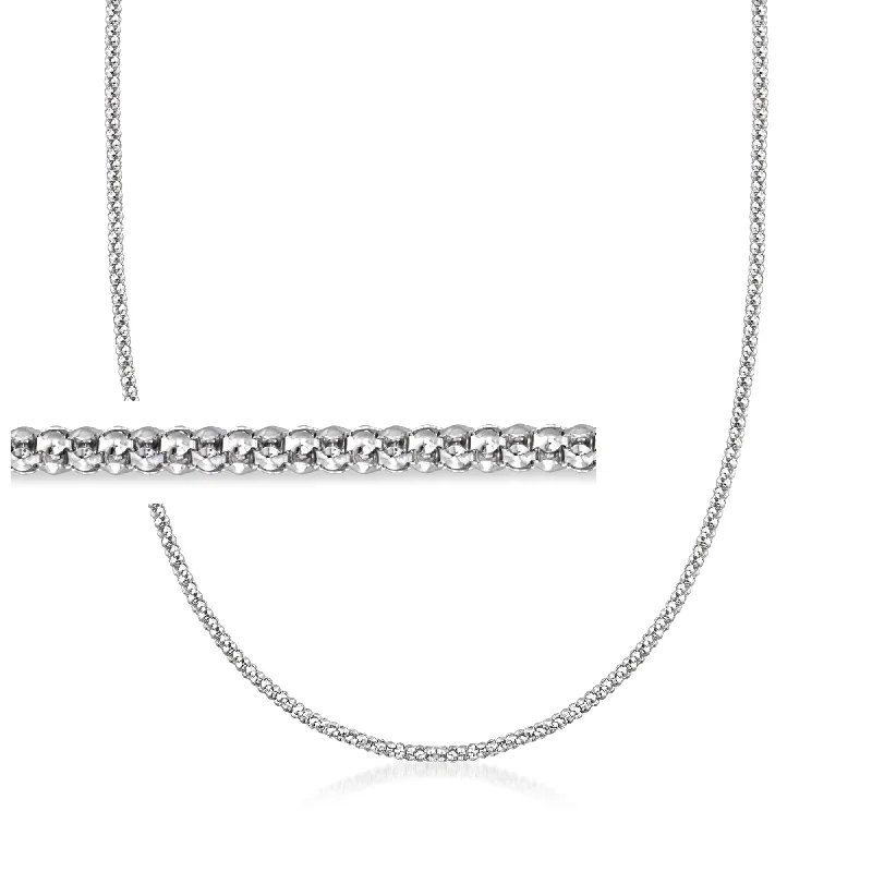 Thin cord necklaces-Ross-Simons Italian Popcorn-Chain Necklace in Sterling Silver