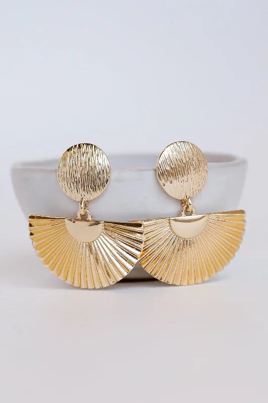 Pure drop earrings-Lena Gold Statement Drop Earrings