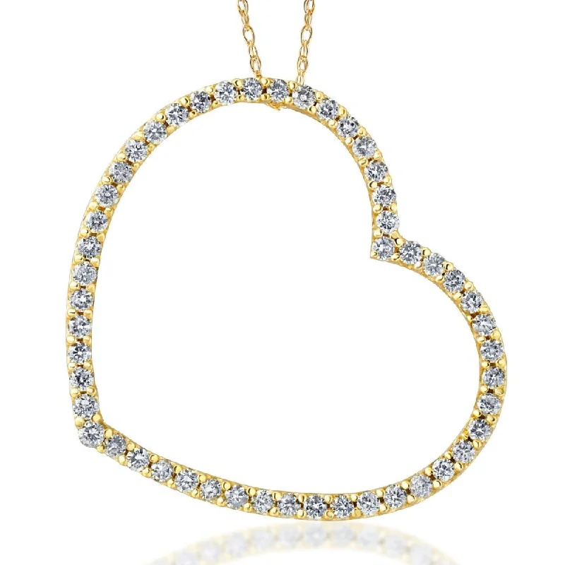 Soft stretch necklaces-2 1/4Ct Heart Shaped Diamond Pendant White or Yellow Gold Necklace Lab Grown