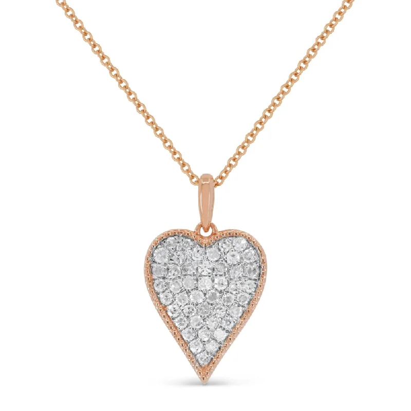 Orbit star necklaces-0.20Ct Diamond 16"pendant Necklace In 14K Rose Gold