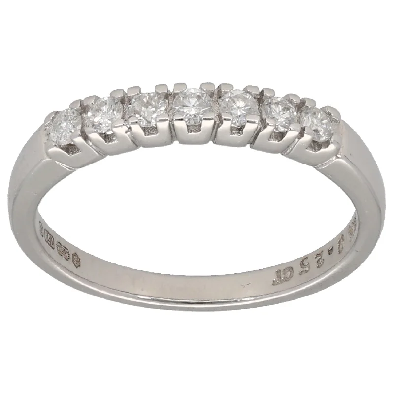 Pure band rings-18ct White Gold 0.25ct Diamond Half Eternity Ring Size N