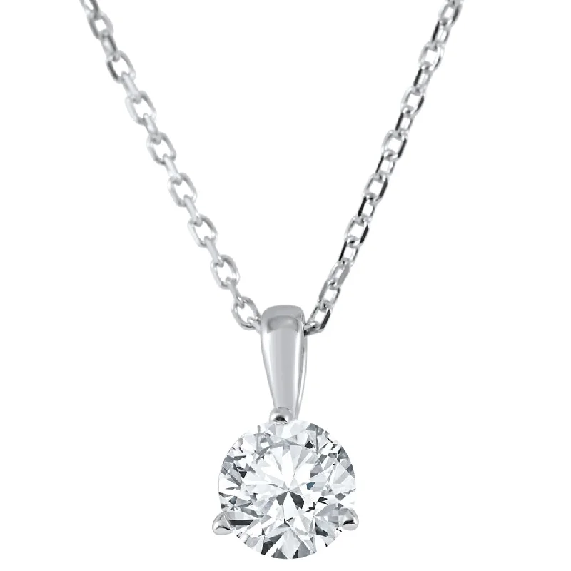 Twig weave necklaces-3/8 ct Solitaire Lab Grown Diamond Pendant available in 14K and Platinum