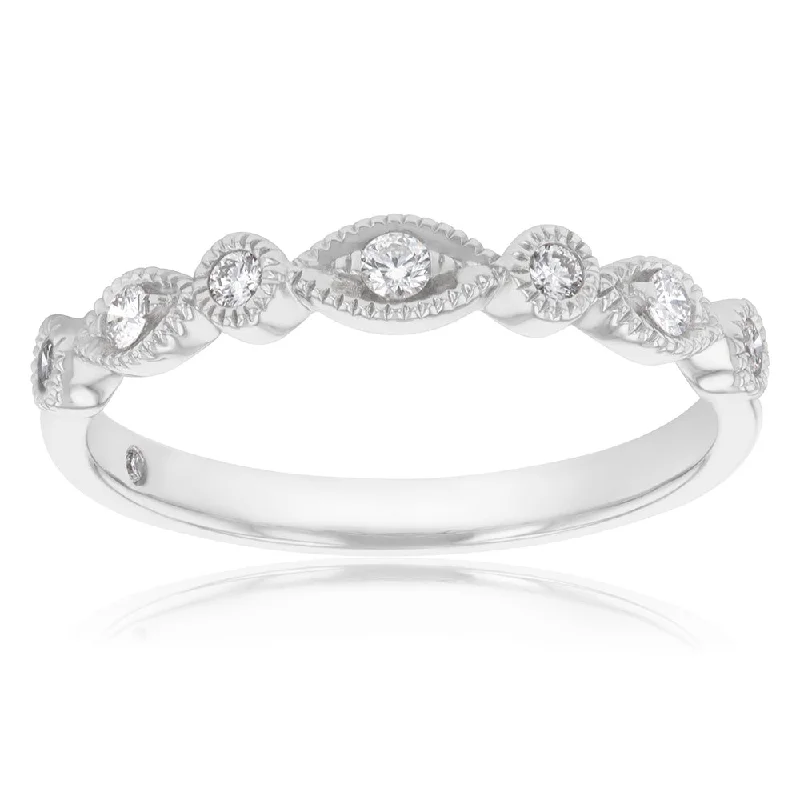 Pure band rings-Flawless Cut Diamond Dress Ring in 9ct White Gold