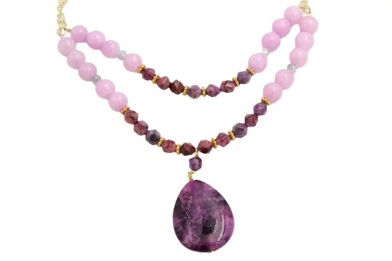 Rope weave necklaces-Women's Purple Spark Necklace In Purple/pink