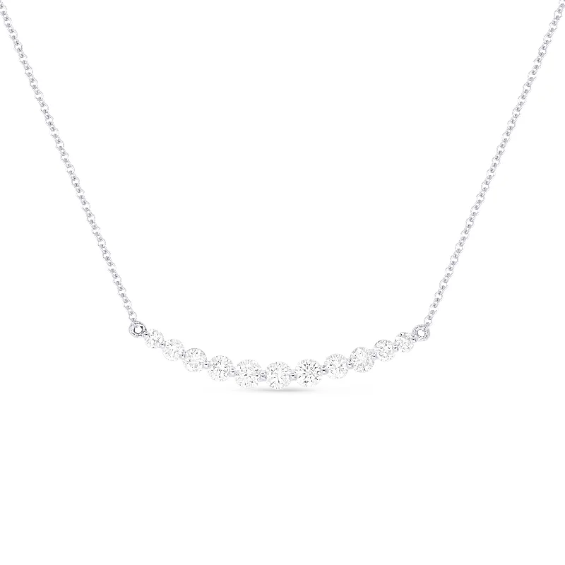 Thin-line necklaces-0.50Ct Diamond 18"necklacein 14K White Gold