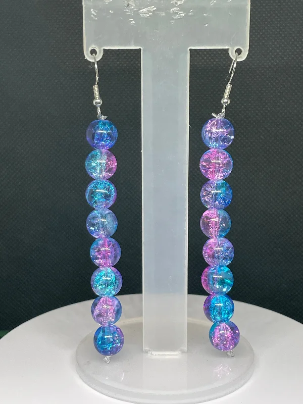 Turquoise slice earrings-Purple mystery earrings