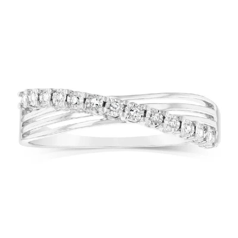 Clear bead rings-Luminesce Lab Grown 13 Diamonds Ring in Sterling Silver