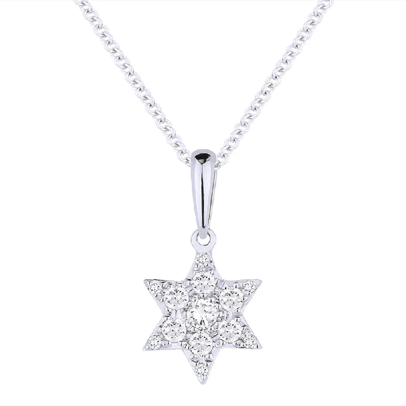 Twig weave necklaces-0.14Ct Diamond 16"pendant Necklace In 14K White Gold