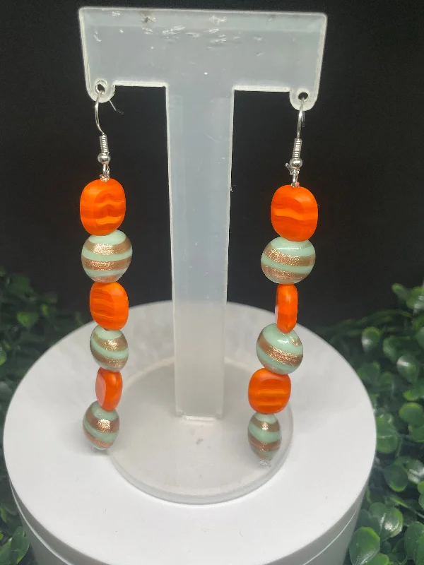 Pure pearl earrings-Orange classy earrings