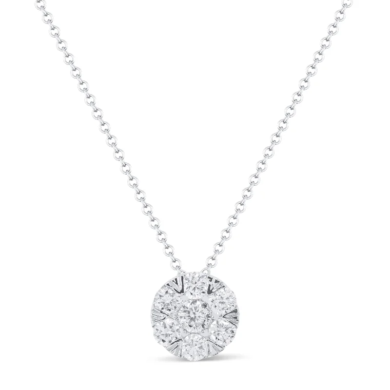 Celestial sign necklaces-0.27Ct Diamond 16"pendant Necklace In 14K White Gold