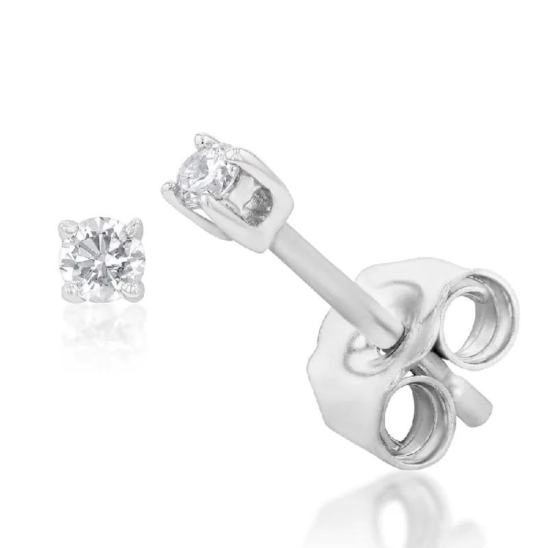 Agate rings-Luminesce Lab Grown 9ct White Gold Diamond Solitiaire Classic 5 Point Stud Earring