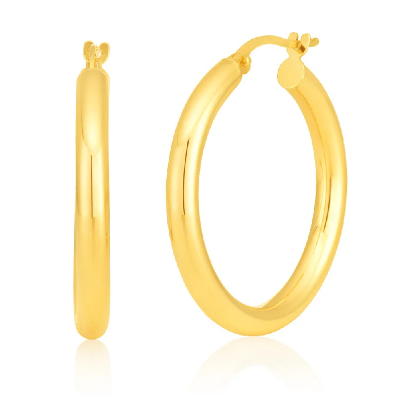 Multi-stone rings-9ct Yellow Gold 20mm Plain Hoop Earring