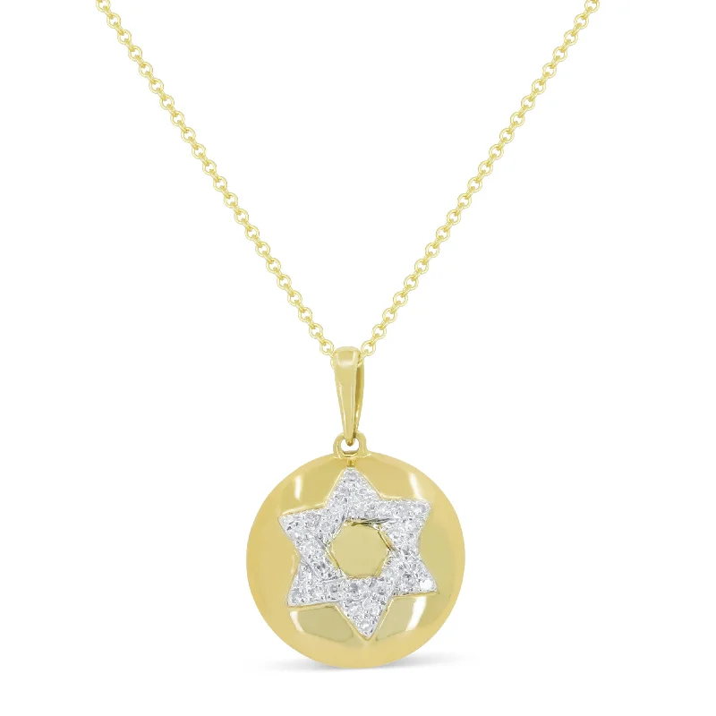 Brilliant pearl necklaces-0.10Ct Diamond 16"pendant Necklace In 14K Yellow Gold