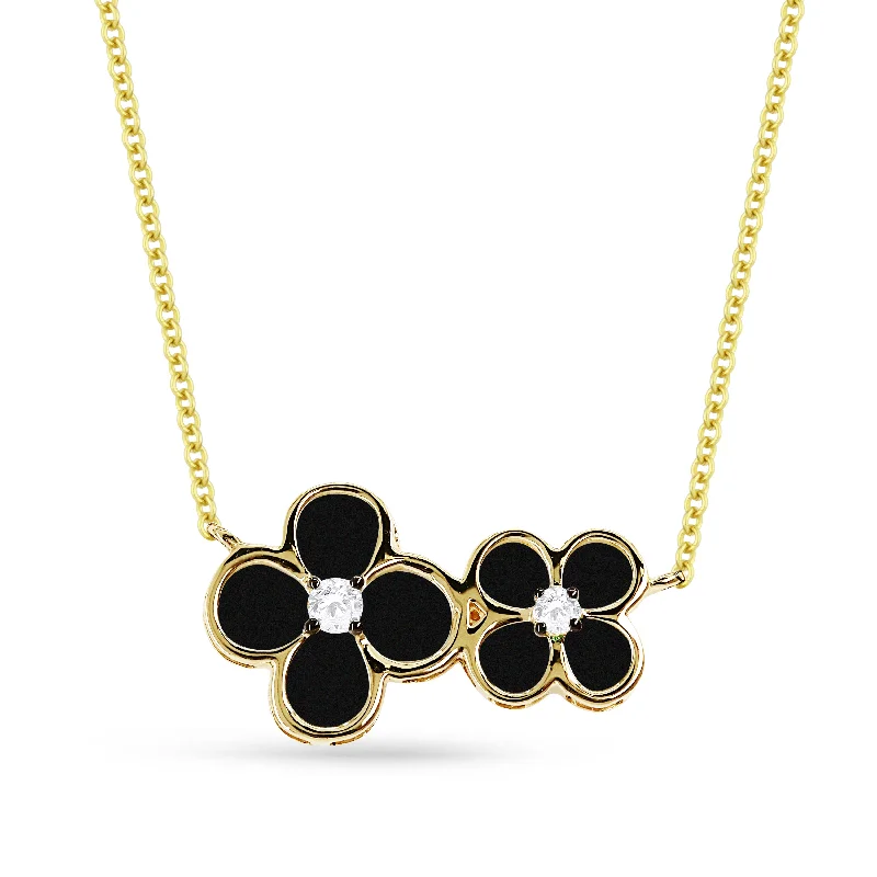 Fine thread necklaces-1.07Ct Black Onyx 18"necklacein 14K Yellow Gold