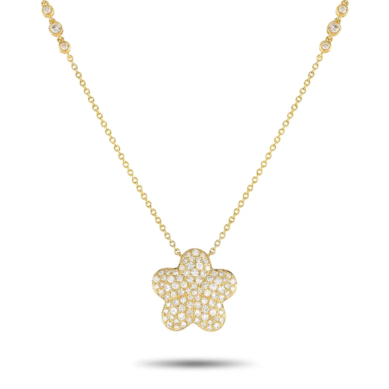 Bear charm necklaces-LB Exclusive 18K Yellow Gold 1.25ct Diamond Necklace ANK-19702-Y