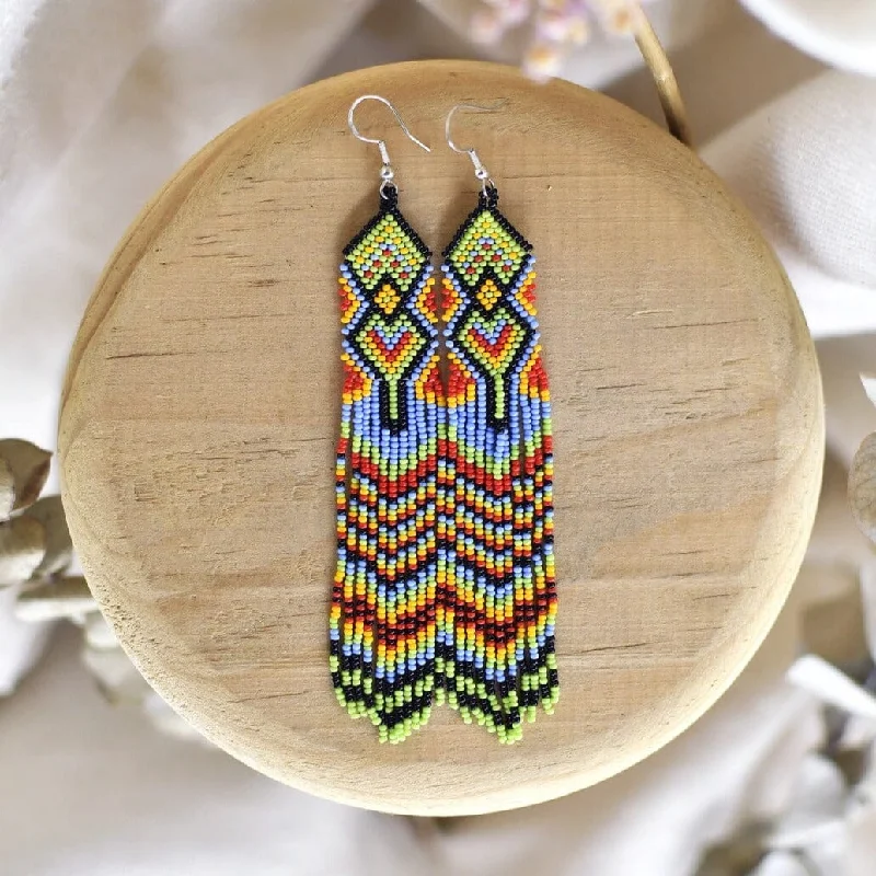 Turquoise slice earrings-Rain Dance