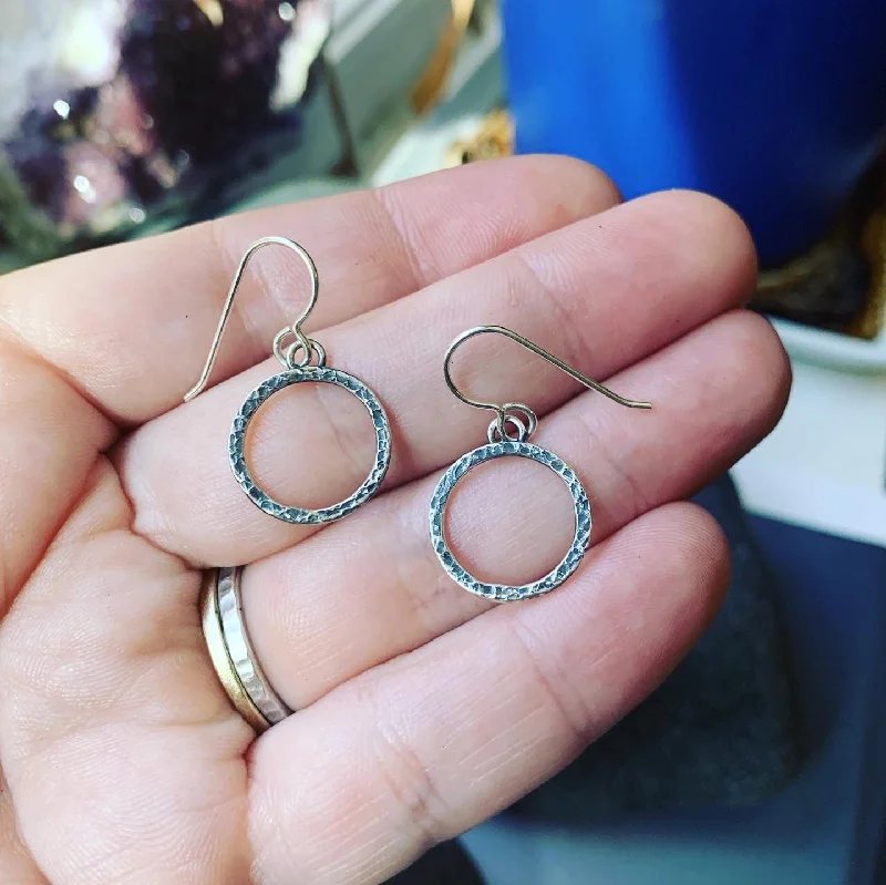 Rover weave earrings-Sterling Silver circles-medium