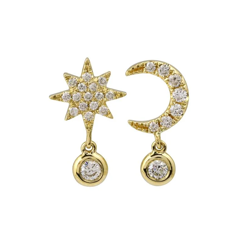 Thin star earrings-MAX STAR DROP EARRINGS