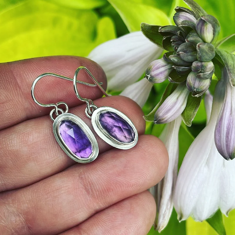 Gatsby earrings-Amethyst and Sterling Silver Earrings